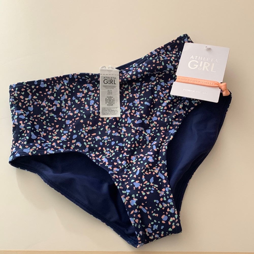 NWT Athleta Girl bikini bottom XL, reversible